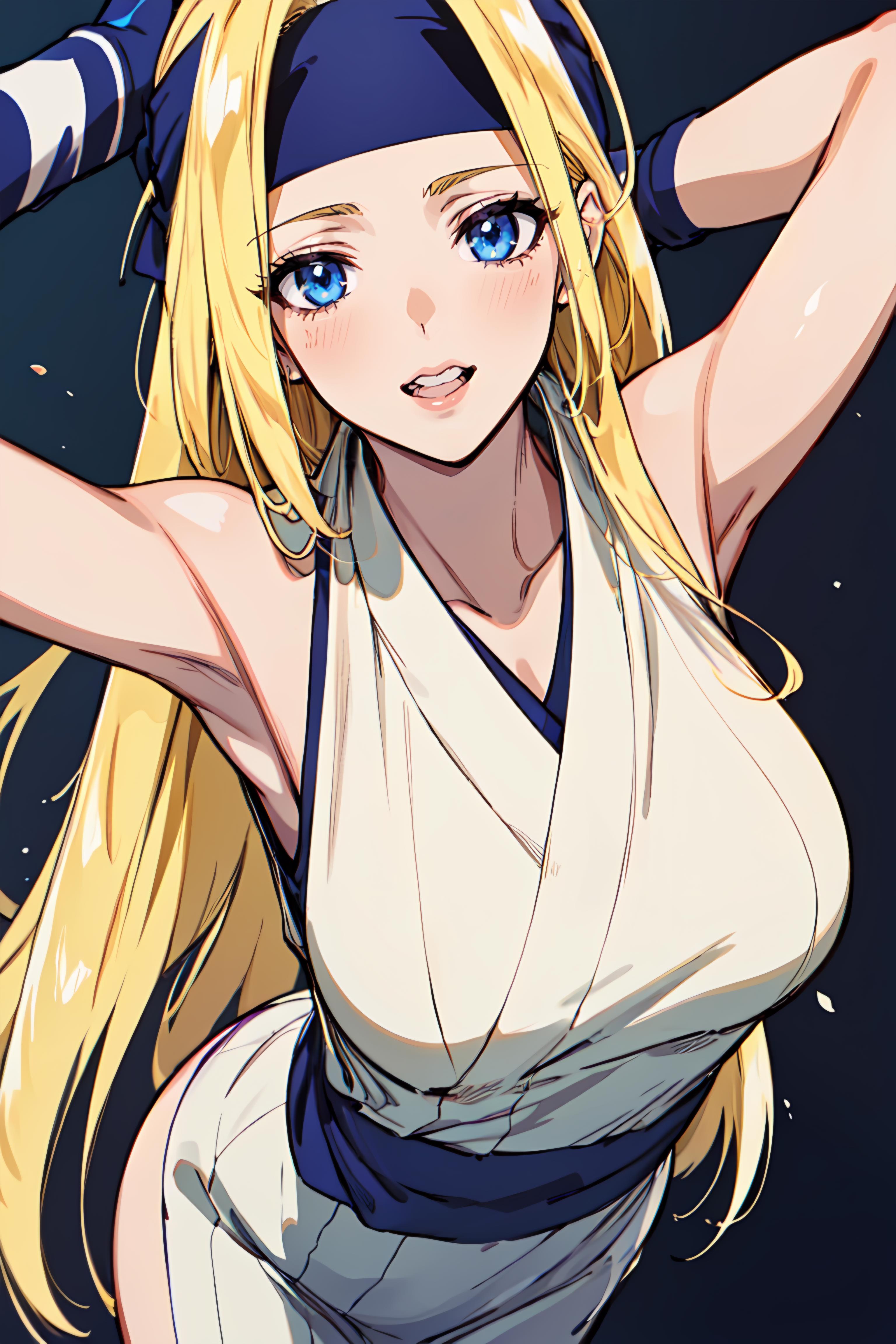 Anime girl with long blonde hair and blue eyes holding a baseball bat -  SeaArt AI