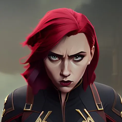 arcane style, scarlett johansson as black widow