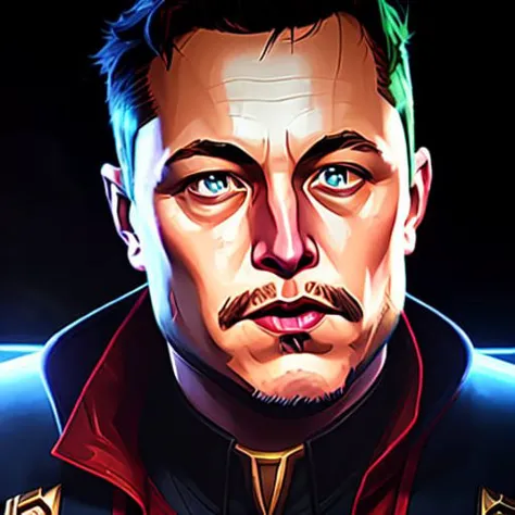 arcane style, portrait of elon musk, league of legends,