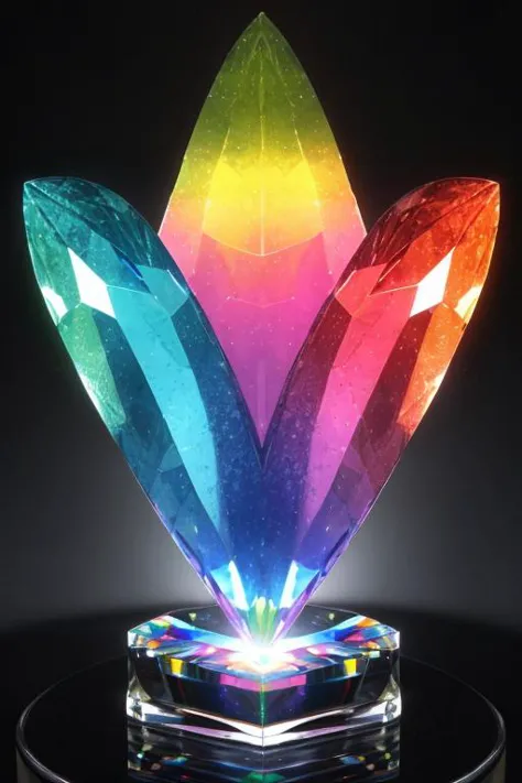 masterpiece, best quality, abstract rainbow crystals, refraction, realistic, 