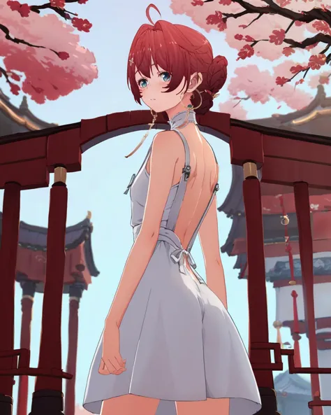 score_9,score_8_up,score_7_up,source_anime,impasto,
1girl,solo,danjin35,petite,
standing,sundress,looking back,
braided bun,double bun,hoop earrings,
east asian architecture,depth of field,multicolored background,
cowboy shot,
<lora:DANJIN35-000016:0.8>,<lora:add_detail:1>,