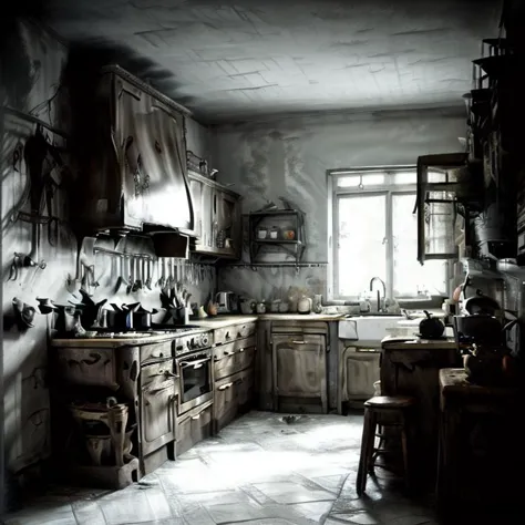 there is a kitchen with a stove