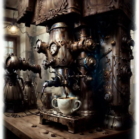 coffee machine, detailed, intricate <lyco:DonMn1ghtm4reV2-000024:0.8>