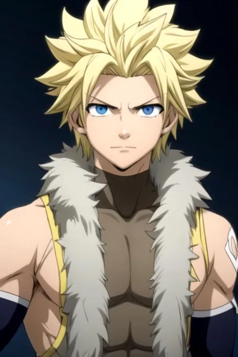 masterpiece, best quality, game cg, 1boy, solo, male focus, looking at viewer, upper body, depth of field, anime coloring, , <lora:sting_eucliffe:0.74>, sting_eucliffe, blonde hair, blue eyes, spiked hair, , ,