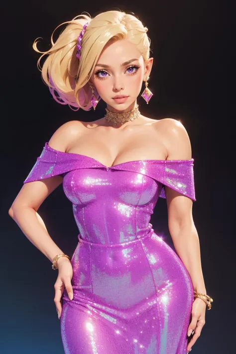 masterpiece, best quality, 1girl,  <lora:age_slider_v6:2>  <lora:detail_slider_v4:2> mag3ntadress, magenta dress, dress, bare sh...