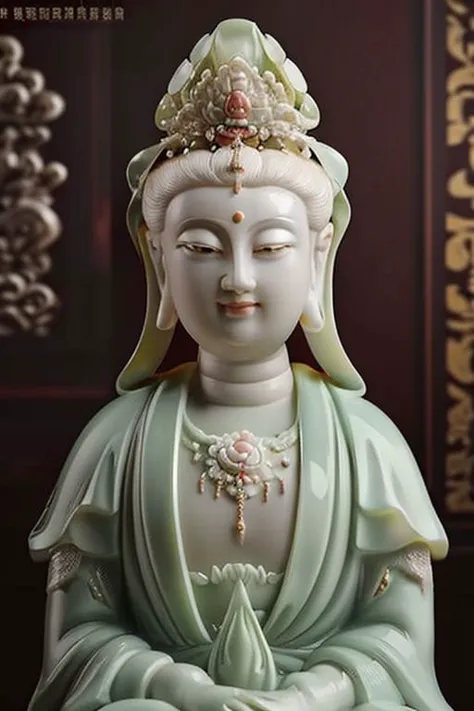 statue of Guanyin Bodhisattva （观音玉雕）