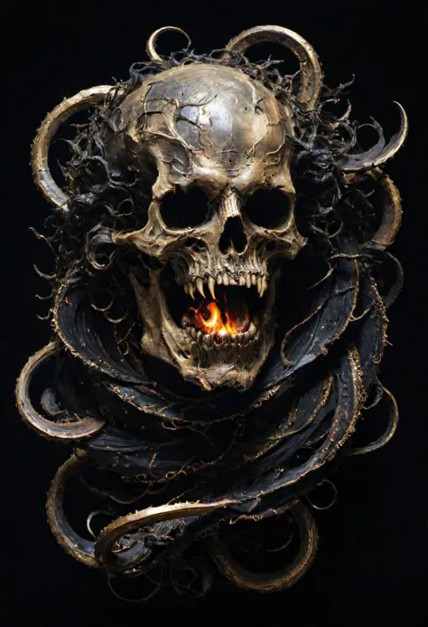 a skull with a snake wrapped around it and a snake wrapped around it