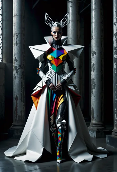 breathtaking cinematic photo Monochrome, stocky Baron futurcouture, geometric, fashion, avant-garde, broad lighting, Pixel Art, Colorful details, Innovative, modern Baron futurcouture design. Geometric lines and shapes create an avant-garde aesthetic. Broad lighting highlights intricate colorful details in this pixel art inspired style. This monochrome fashion statement is sure to turn heads at any event.  . 35mm photograph, film, bokeh, professional, 4k, highly detailed . award-winning, professional, highly detailed