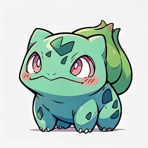 <lora:Kawaii:0.6>,     solo, blush, smile, closed mouth,   <lora:Bulbasaur_Pokemon:0.8>, Bulbasaur_Pokemon, simple background,