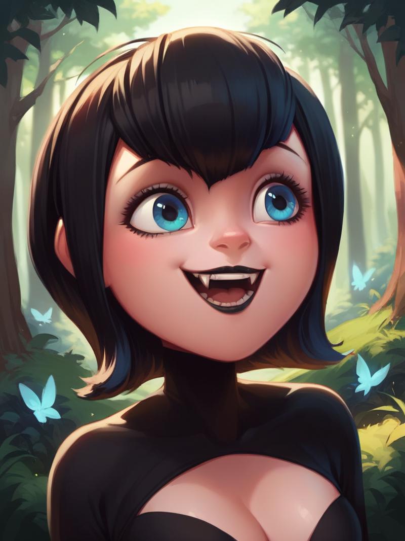 A cartoon girl with big breasts and big breasts in the woods - SeaArt AI