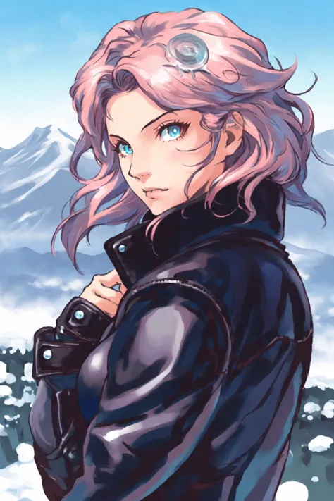 a close up of a person with a jacket on in the snow