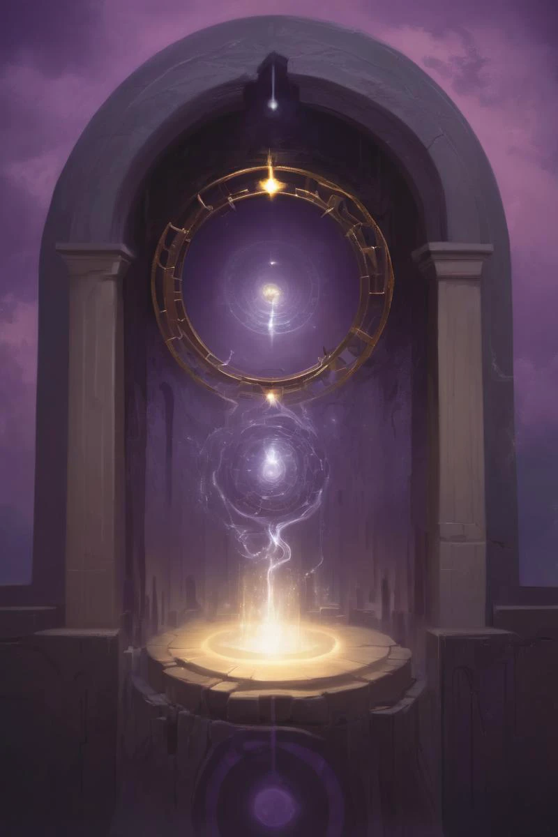 Close-up abstract concept of knowledge, no humans, magical atmosphere, purple arcane, portal, inquisitive, fantasy, <lora:sd_xl_offset_example-lora_1.0:1>, <lora:Angelarium_v1.1_SDXL-step00003000:1>