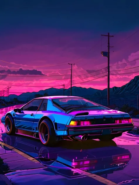 masterpiece,high resolution,<lora:retro-neon-xl-style:1>,
retro_neon, motor vehicle, car, no humans, outdoors, sky