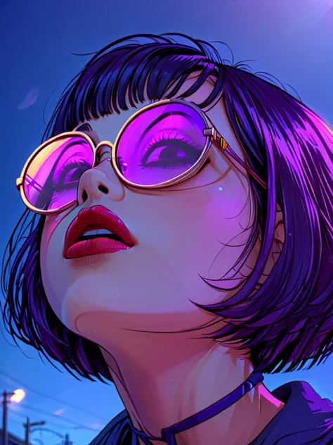 masterpiece,high resolution,<lora:retro-neon-xl-style:1>,
retro_neon, 1girl, solo, short hair, glasses, tinted eyewear, sunglass...