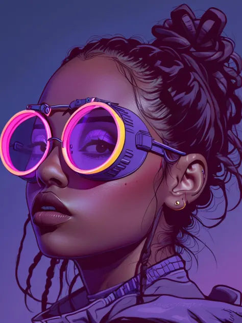 masterpiece,high resolution,<lora:retro-neon-xl-style:0.8>,
retro_neon, solo, 1girl, goggles, portrait, tinted eyewear, parted l...