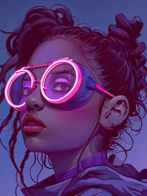 masterpiece,high resolution,<lora:retro-neon-xl-style:1>,
retro_neon, solo, 1girl, goggles, portrait, tinted eyewear, parted lip...