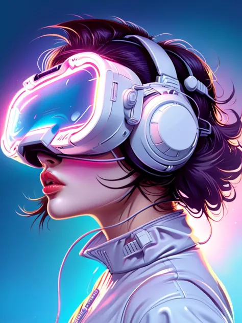 masterpiece,high resolution,<lora:retro-neon-xl-style:1>,
retro_neon, solo, headphones, head-mounted display, parted lips, from ...