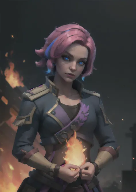 1girl, maeve, ( __costume__:1.3), fire background, volumetric lighting, best quality, 8k, cinematic lighting, (masterpiece:1.2), (best quality:1.2), perfect face, (perfect eyes:1.3), realistic, colorful ,muscular, glowing eyes, <lyco:maevePaladins_v10:0.75>