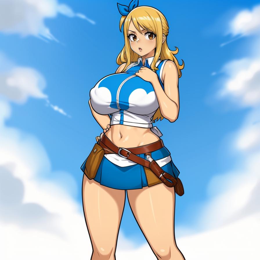 lucy heartfilia:1.0), lucy from fairy tail, blonde hair, thick - SeaArt AI