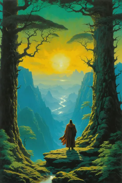 by Michael Whelan and Chip Zdarsky, druid, oil painting <lora:oil_painting_envy_anime:0.60>