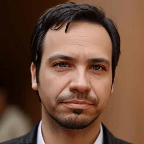 arafed man with a beard and a black jacket and tie