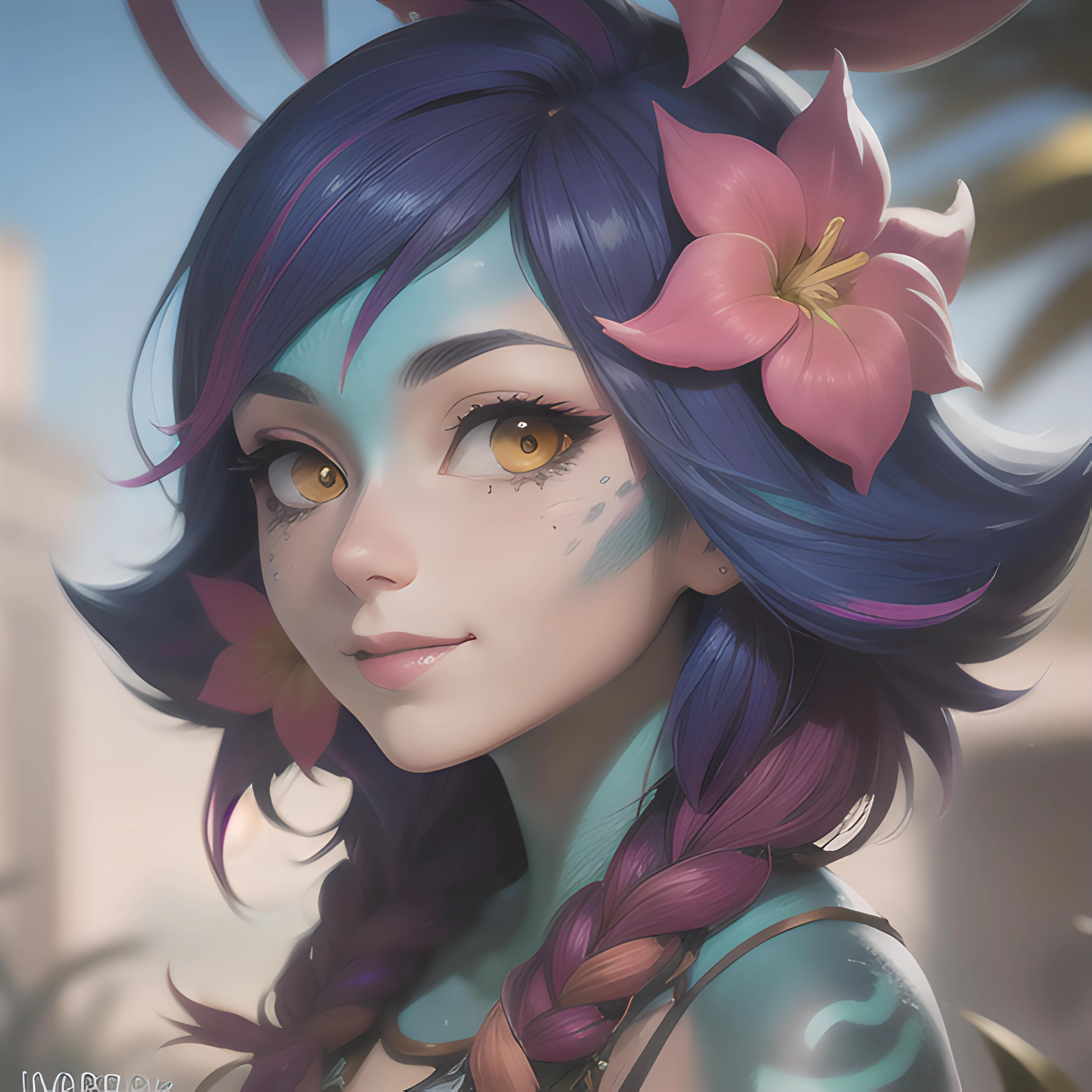 league of legends neeko, masterpiece, best quality, neeko, facial marks ...