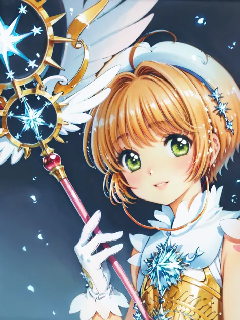 anime girl with a star wand and a star wand