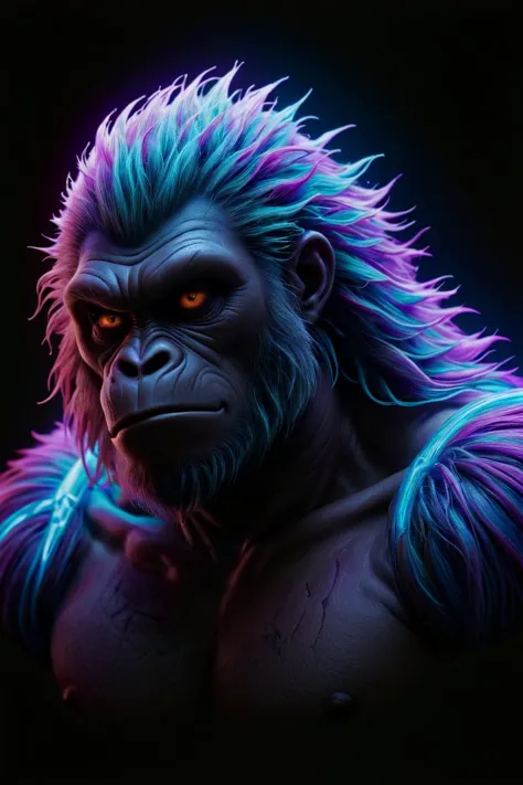 Gorilla  Sinewy  Spiraling  Neon Lights