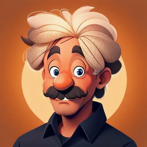 a cartoon character of a man with a mustache and a big mustache