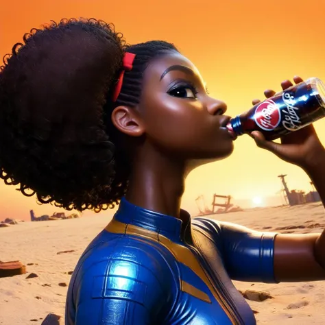 score_9, score_8_up, score_7_up,
fallout, vault uniform 69, 1girl, black woman, dark skin, solo, looking at viewer, hazel eyes, ...