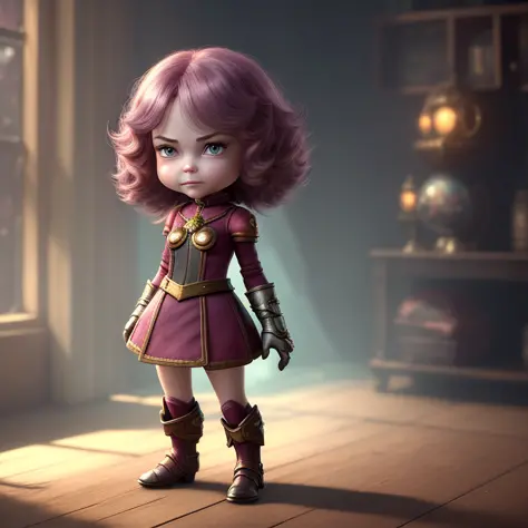 necromancer, shy miniature, Cute small Nicole Kidman, cap, 1girl, solo,disney artwork, unreal engine, cozy indoor lighting, arts...