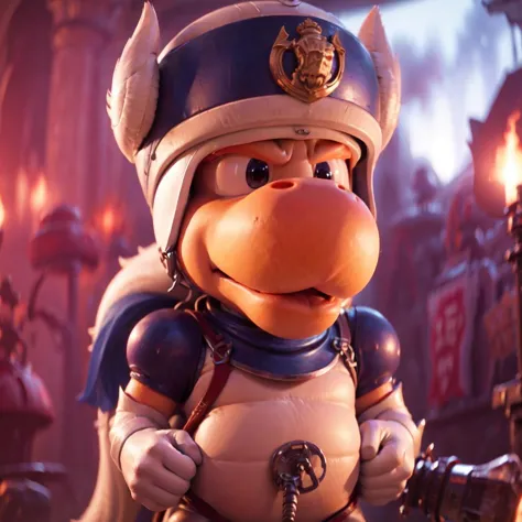 a close up of a cartoon character wearing a helmet and holding a sword