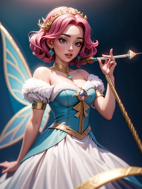 ((masterpiece), best quality, high quality, professional quality, highly detailed, highres, perfect lighting, natural lighting), beautiful, fairy godmother, waving wand, granting a wish, making dreams come true