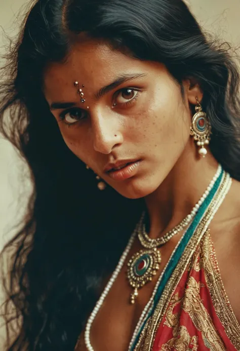 raw textured photography by guy aroch and steve mccurry, goddess, passionate god-like beautiful 30 years old indian flexible-bod...