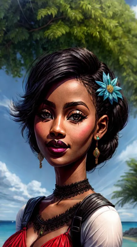 closeup portrait of ebony girl 