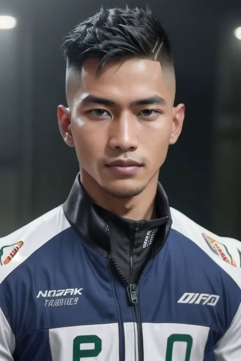 1man,Face of Pinoy, fade  hairstyles, F1 RIDER SUIT , 8K UHD,  Handsome face