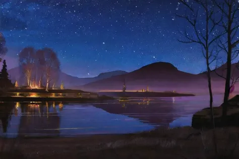 a beautiful nocturne landscape,