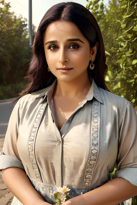 (best quality, masterpiece, detailed, realistic, photo-realistic, 35mm film, HDR, 4k,  sharp focus,  Highres:1.3), full body, Indian, 1girl, focusing on camera, leaning, realistic body, detailed eyes, detailed face, ultra high details, masterpiece , perfect eyes,  outdoors,  portrait, full body, looking at viewer, 
vidyabalan, vidya balan, aged down, light skin,
dress, modern dress, (shirt), 
<lora:Vidya Balan:0.6> <lora:cyber_asia:1>