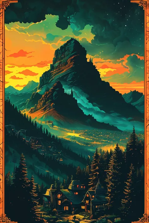 masterpiece,best quality,<lora:tbh160-:0.8>,illustration,style of Dan Mumford, tile patten