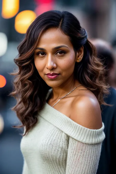 photo of beautiful (rekhshrm:0.99), a woman with beautiful hair, hair upsweep updo, as a movie star in a (movie premiere), premiere gala, (near a movie theatre), natural skin texture, (elegant red sweater off-shoulder), (suspenders:1.1), 24mm, 4k textures, soft cinematic light, adobe lightroom, photolab, hdr, intricate, elegant, highly detailed, sharp focus, ((((cinematic look)))), soothing tones, insane details, intricate details, hyperdetailed, low contrast, soft cinematic light, exposure blend, hdr, faded, (paparazzi in background), (painted lips:1.1), ((looking straight at the camera:1.1))