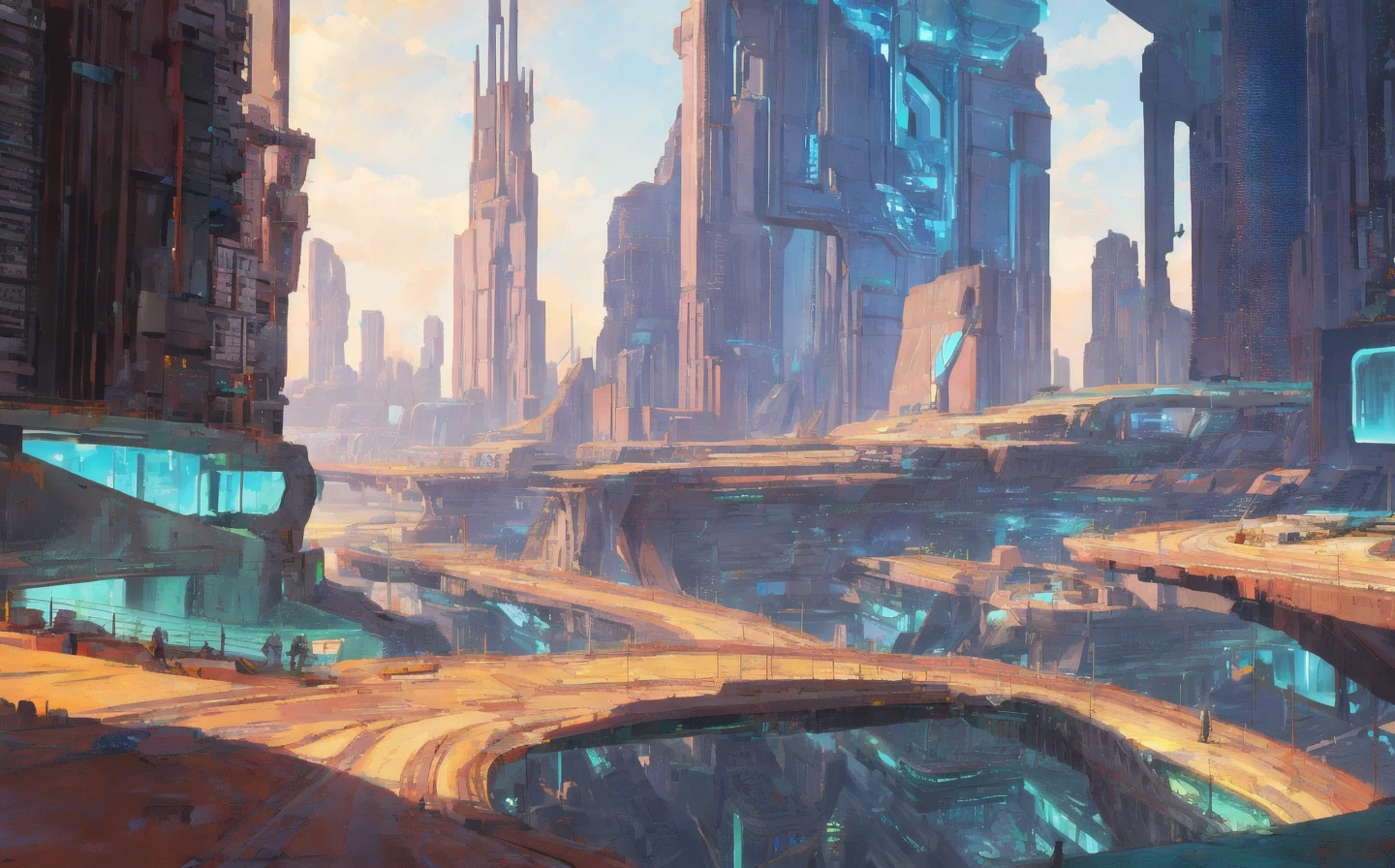 landscape of a futuristic sci fi cidade, sci fi, ultra realistic, Alta resolução, cidade