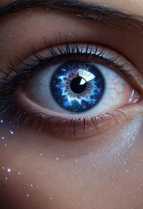 girl magical, galaxy eye, super detailed, 8K, space in eye,