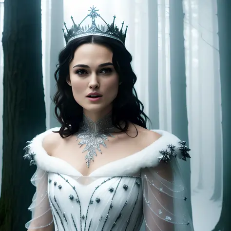 masterpiece, full body intricate, sharp focus, ultrarealistic, teenage keira knightley as snow white, love actually, intricate f...