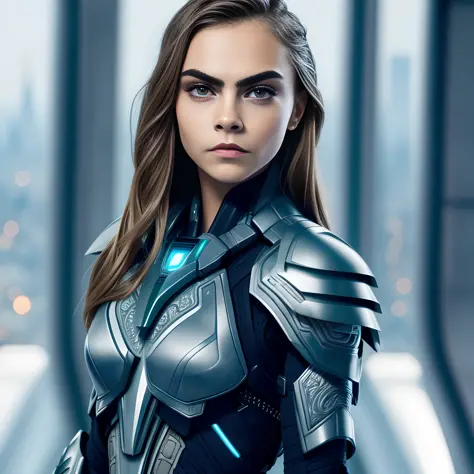 masterpiece, sharp focus, ultrarealistic, (full body), teenage cara delevingne,valerian and the city of a thousand planets,  bea...