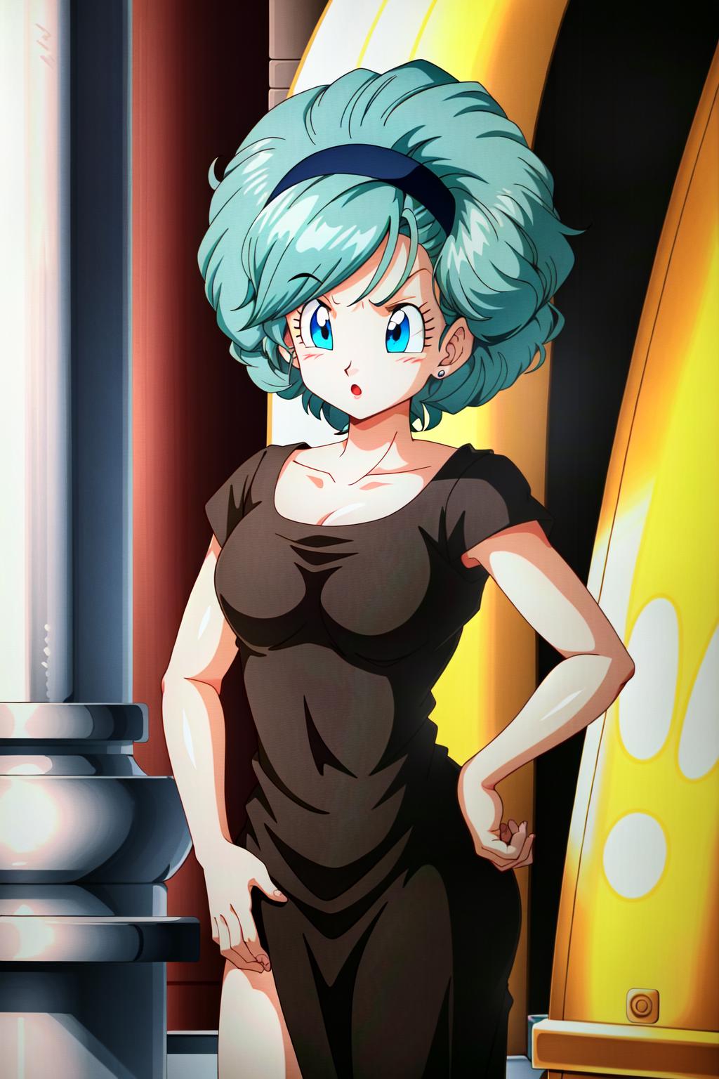 Bulma Briefs nua com um cabelo muito muito comprido Long hair to the floor  - SeaArt AI