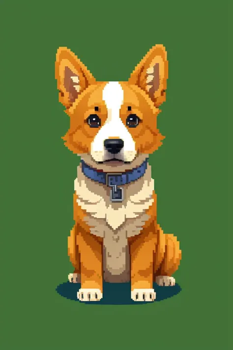 best quality,high quality,  a cute corgi, <lora:pixel_f2:0.5>,pixel art,