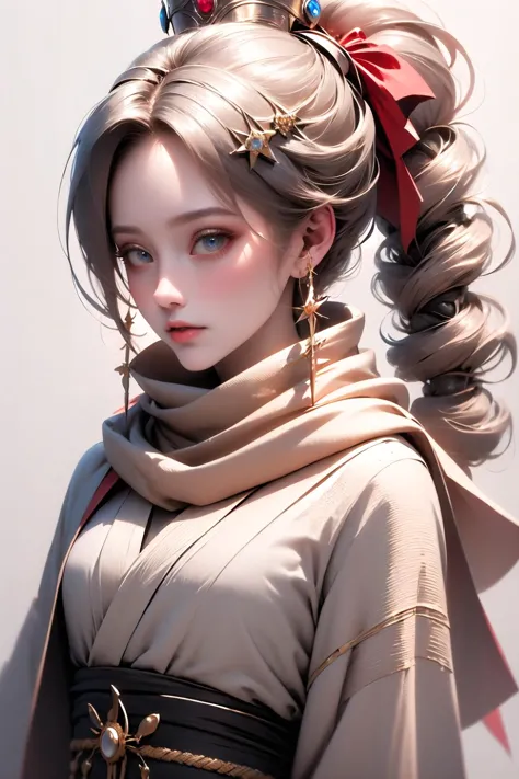 <lora:RosalinaV3:1>, IncrsRsln, hair over one eye, RslnDef, crown, high ponytail, hair ornament, jewelry, earrings, kimono, hair...