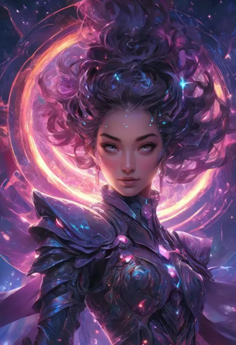 Renowned digital fantasy artist creates an otherworldly spectacle, featuring a powerful female character in intricate futuristic...
