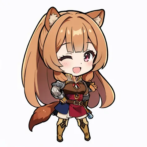 a cartoon image of a girl with long hair and a fox tail