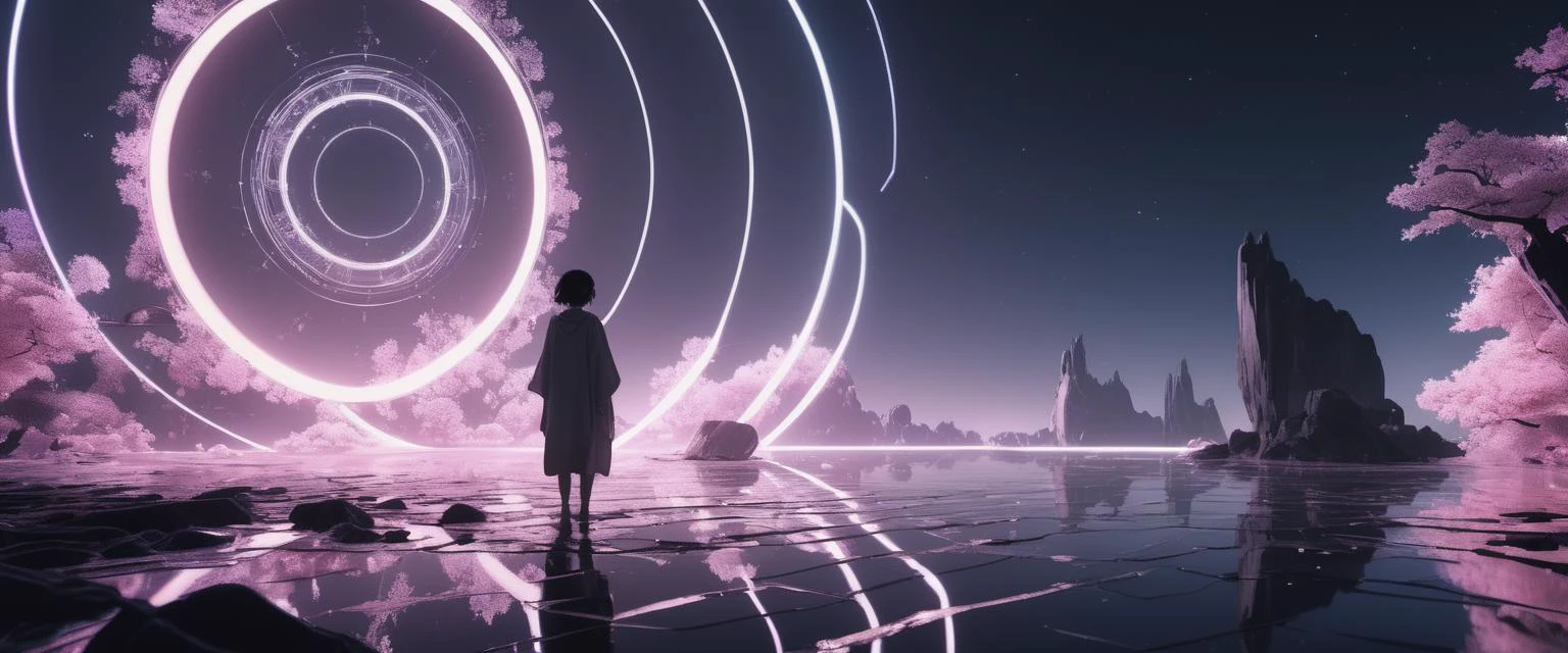 an realistic depiction of dunbell in the forground, and a Nonagon  in the background, as fluid fractal  
anime, octane render, Fill Light and godrays Reflection/Refraction and Double Exposure and Chromatic Aberration , , unreal engine  , Fill Light and Underlighting Matte Painting and high contrast , , intricate Rumiko Takahashi ,